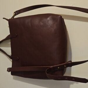 Madewell Zip-Top Transport Crossbody Bag – Burgundy Leather